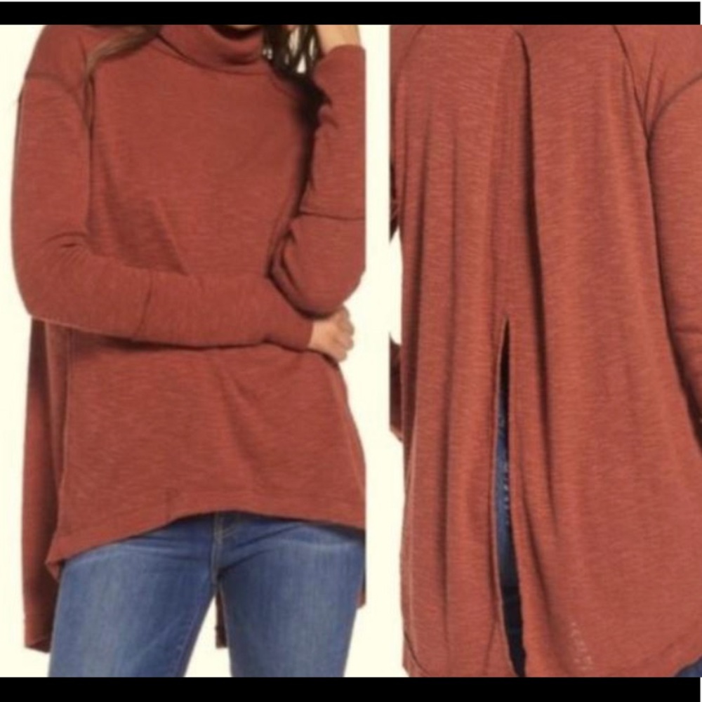 Free People flowing turtleneck with back slit